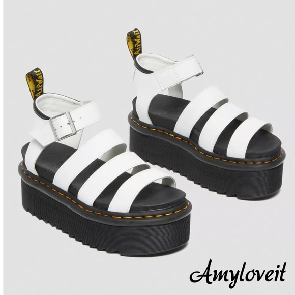 Dr. Martens Blaire Hydro Leather Platform Strap Sandals - Picture 2 of 7